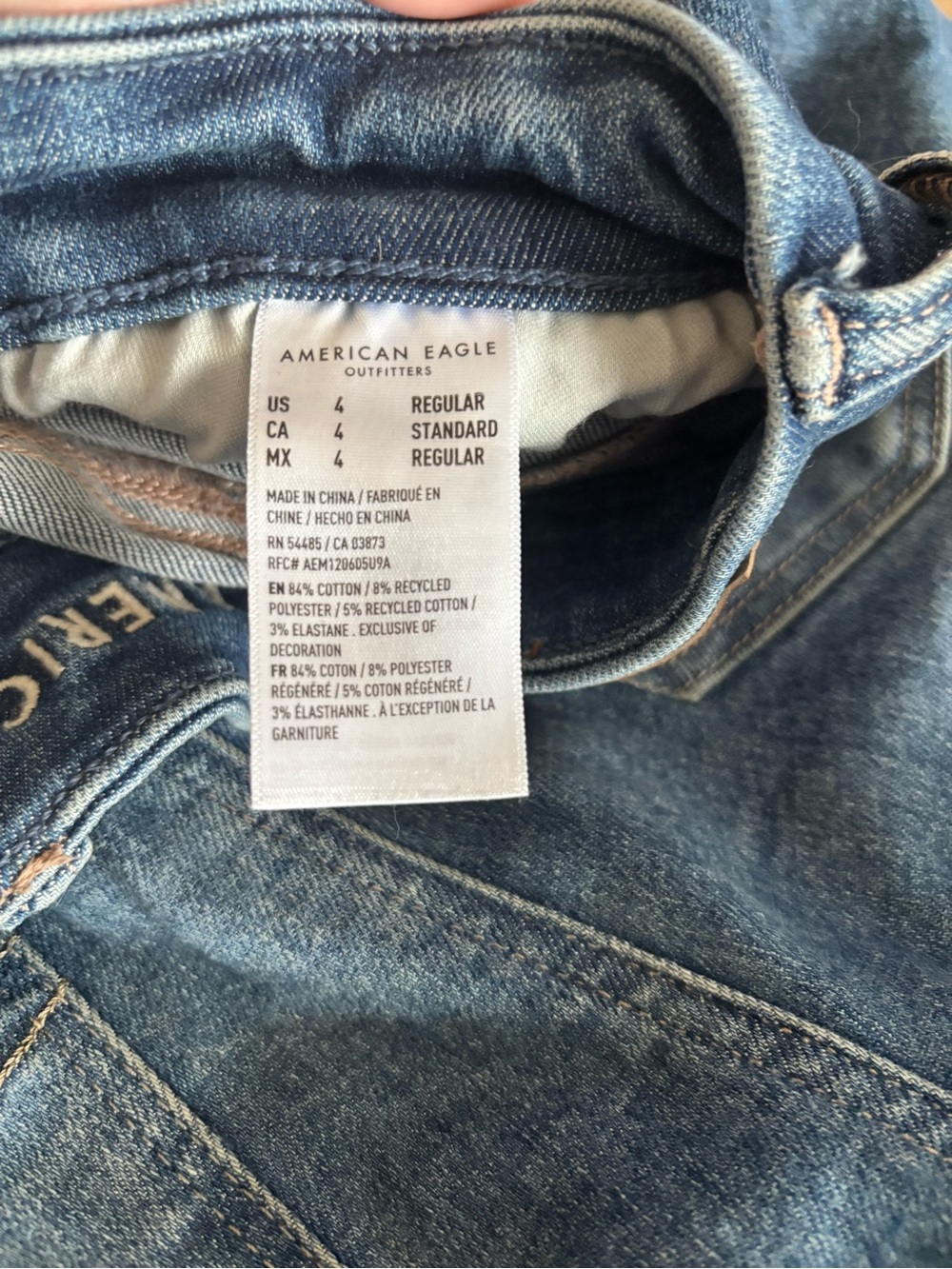 American Eagle Luxe Stretch High Rise Distressed Skinny Jeans | Size 4R - Picture 4 of 4